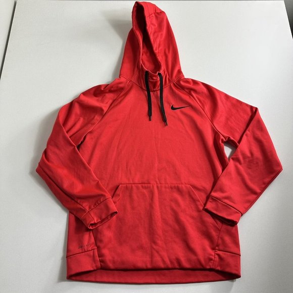 Nike Sweater Men's Hoodie Active Long Sleeve Fleece Workout Gym Pullover red - Picture 1 of 9